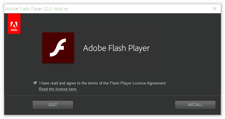 now shows uninstall flash player